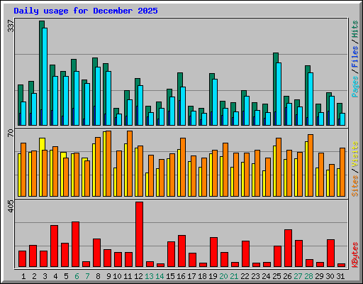 Daily usage for December 2025