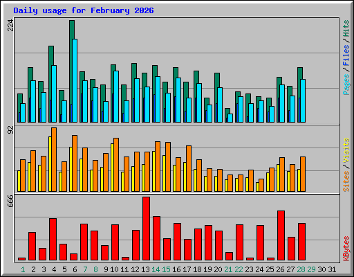 Daily usage for February 2026